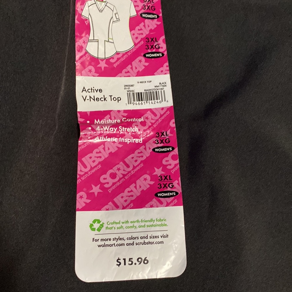 NWT Scrubstar Women's Seasonal Solid Contrast V-Neck Scrub Top - Picture 8 of 10